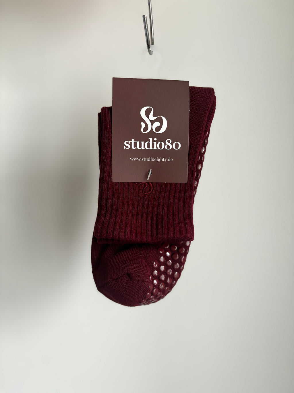 Rutschfeste Pilates Socken Bordeaux
